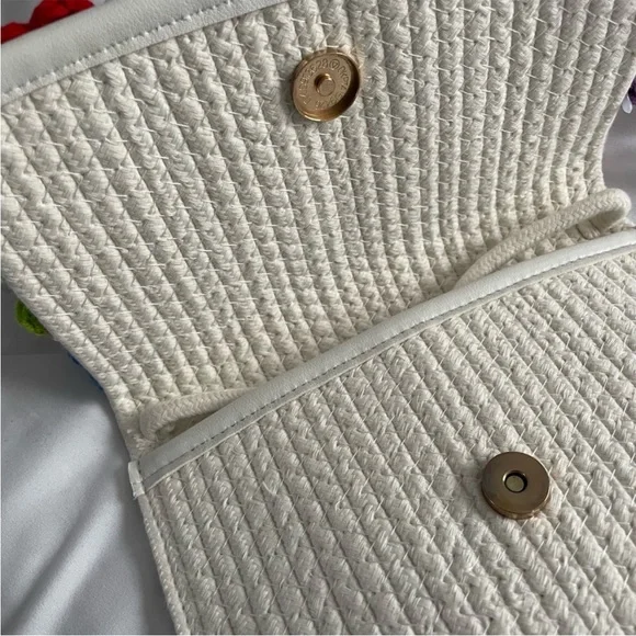 NWT Crochet floral clutch purse, brand new and includes straps. - Picture 4 of 5